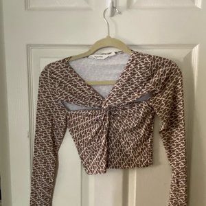 Glassons Print Cut Out Longsleeve Top